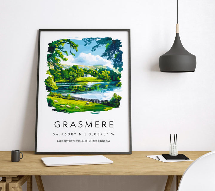 Grasmere Watercolor Poster Grasmere Lake District Travel Print Wall Art Grasmere Home Decor Grasmere Gift Art Lovers UK Village