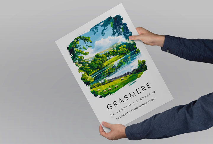 Grasmere Watercolor Poster Grasmere Lake District Travel Print Wall Art Grasmere Home Decor Grasmere Gift Art Lovers UK Village