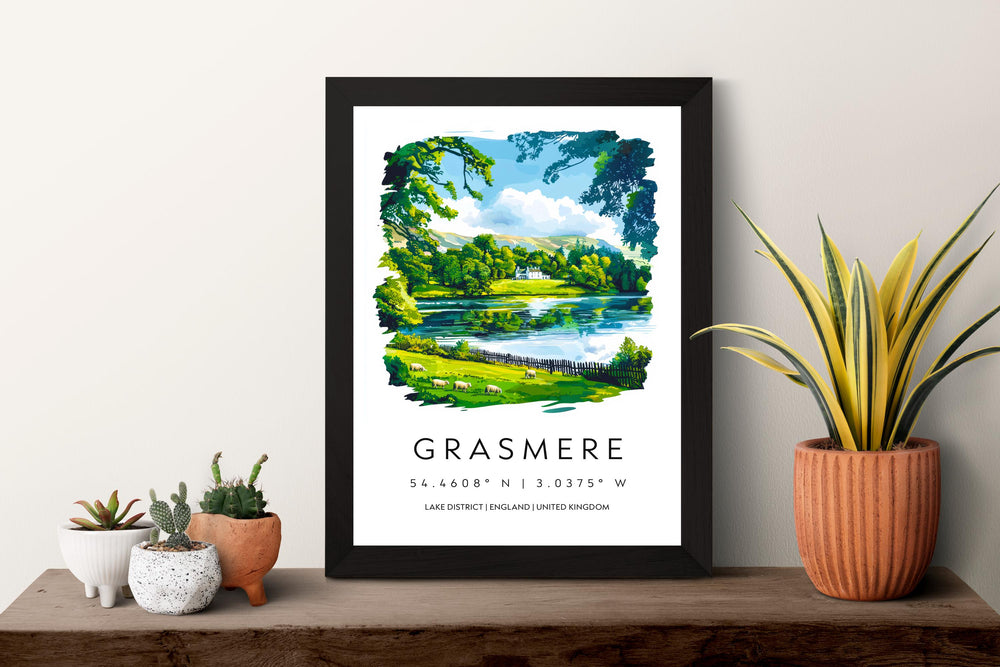 Grasmere Watercolor Poster Grasmere Lake District Travel Print Wall Art Grasmere Home Decor Grasmere Gift Art Lovers UK Village