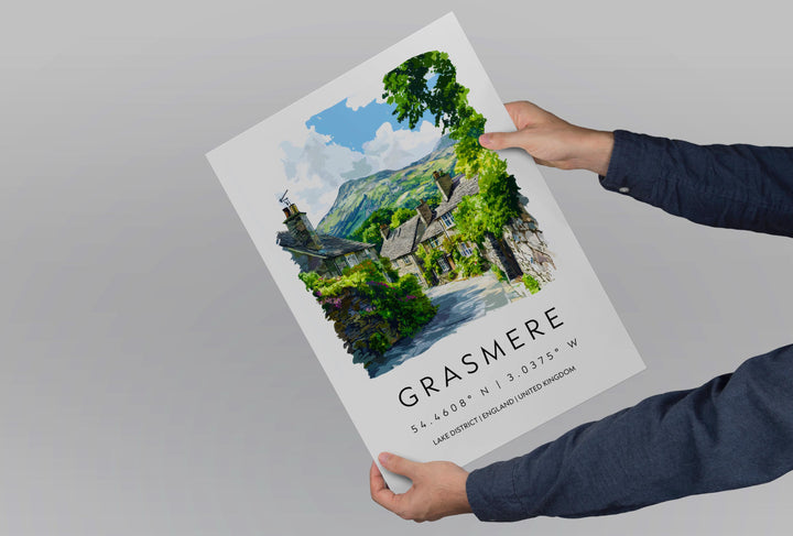 Grasmere Watercolor Poster Grasmere Lake District Travel Print Wall Art Grasmere Home Decor Grasmere Gift Art Lovers UK Village