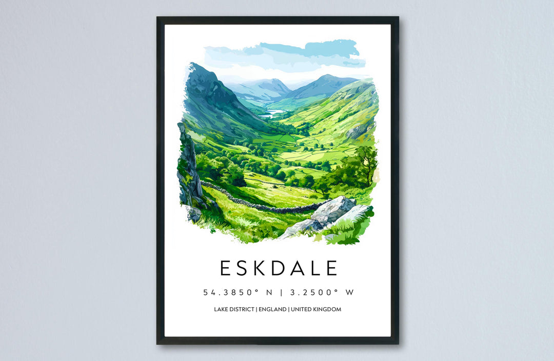 Eskdale Watercolor Poster Eskdale Lake District Travel Print Wall Art Eskdale Home Decor Eskdale Gift Art Lovers UK Valley