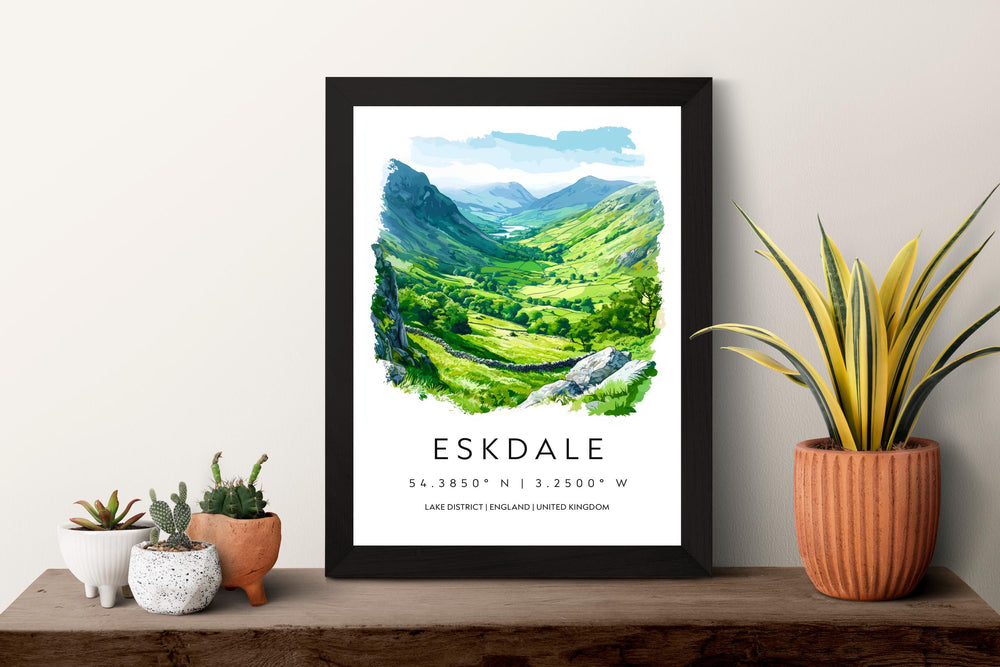 Eskdale Watercolor Poster Eskdale Lake District Travel Print Wall Art Eskdale Home Decor Eskdale Gift Art Lovers UK Valley