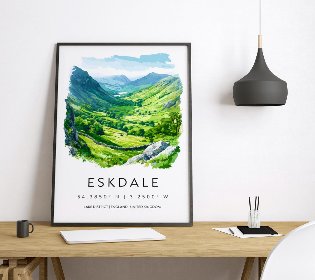 Eskdale Watercolor Poster Eskdale Lake District Travel Print Wall Art Eskdale Home Decor Eskdale Gift Art Lovers UK Valley
