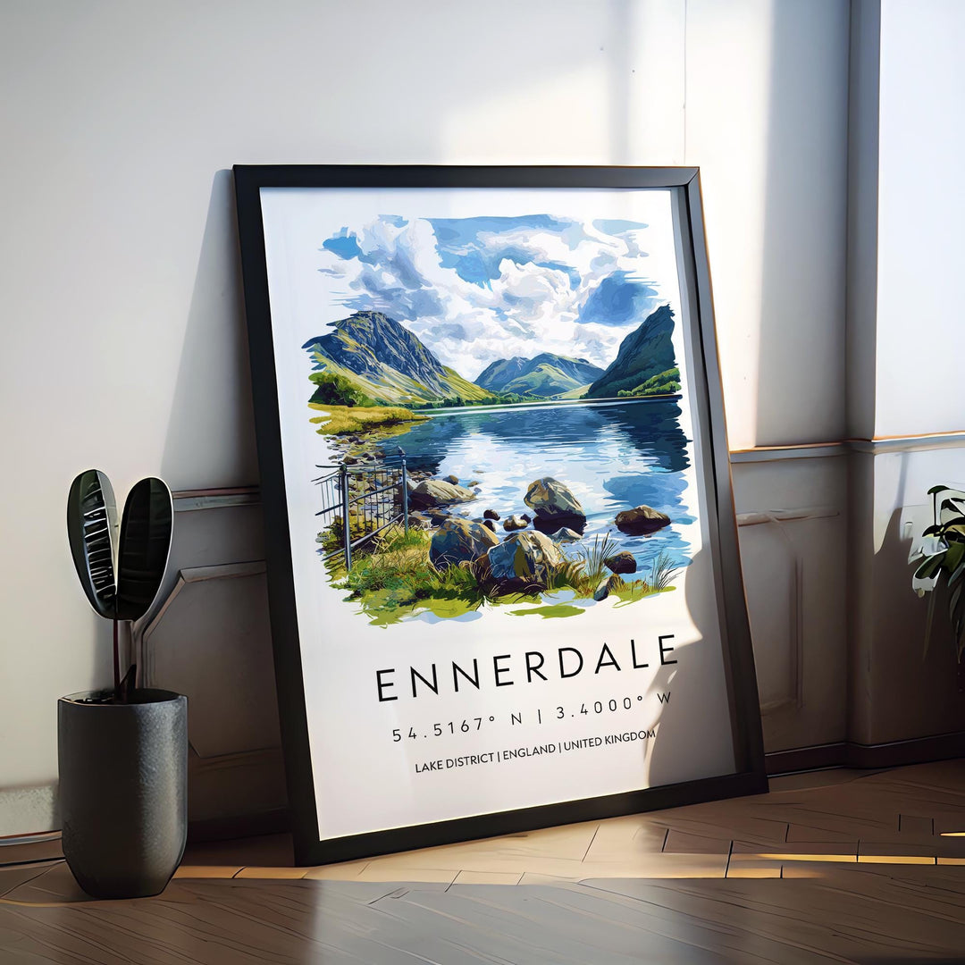 Ennerdale Watercolor Poster Ennerdale Lake District Travel Print Wall Art Ennerdale Home Decor Ennerdale Gift Art Lovers UK Lake
