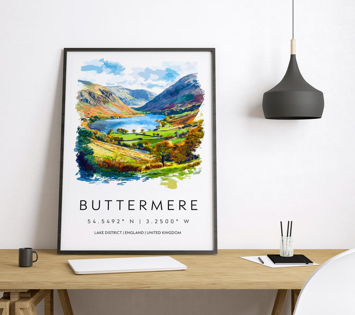 Buttermere Watercolor Poster Buttermere Lake District Travel Print Wall Art Buttermere Home Decor Buttermere Gift Art Lovers UK Lake