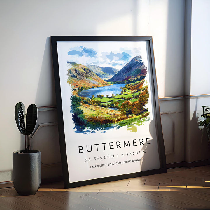 Buttermere Watercolor Poster Buttermere Lake District Travel Print Wall Art Buttermere Home Decor Buttermere Gift Art Lovers UK Lake
