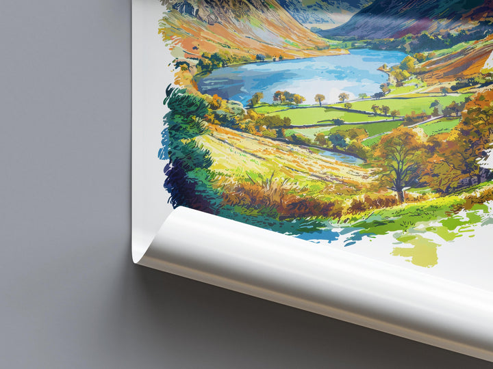 Buttermere Watercolor Poster Buttermere Lake District Travel Print Wall Art Buttermere Home Decor Buttermere Gift Art Lovers UK Lake