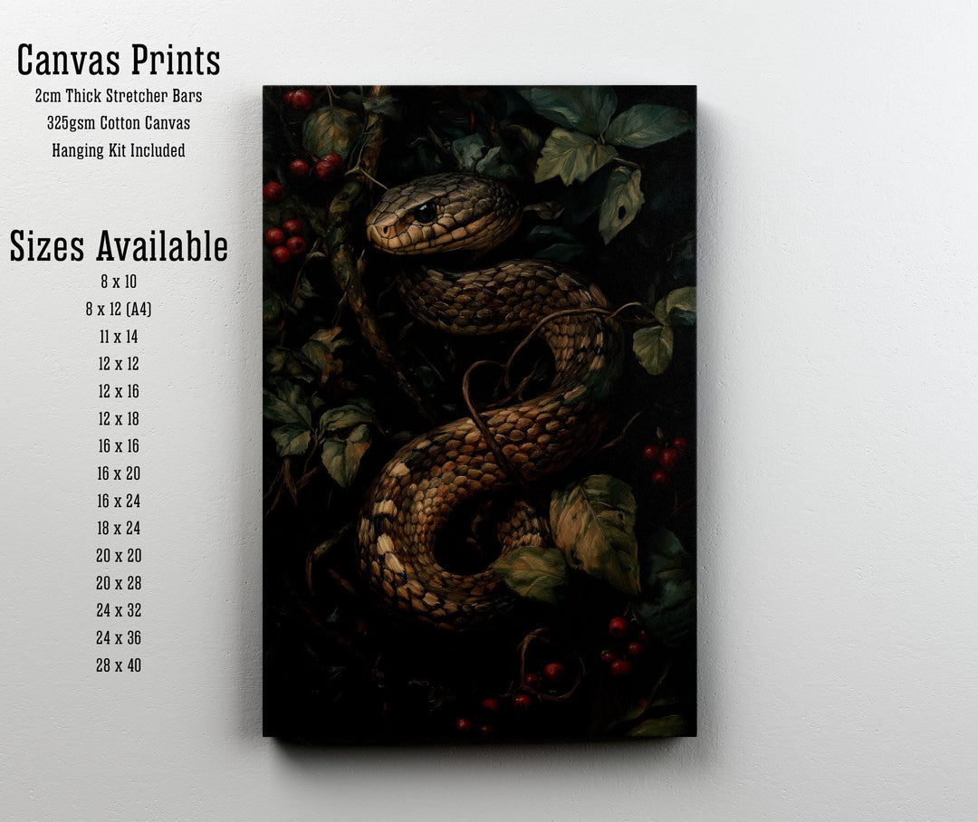 Snake in Bramble Print | Vintage Cottagecore Forest Art