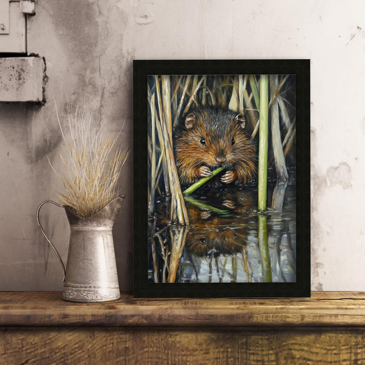 Water Vole Print: Vintage Riverbank Cottagecore Art