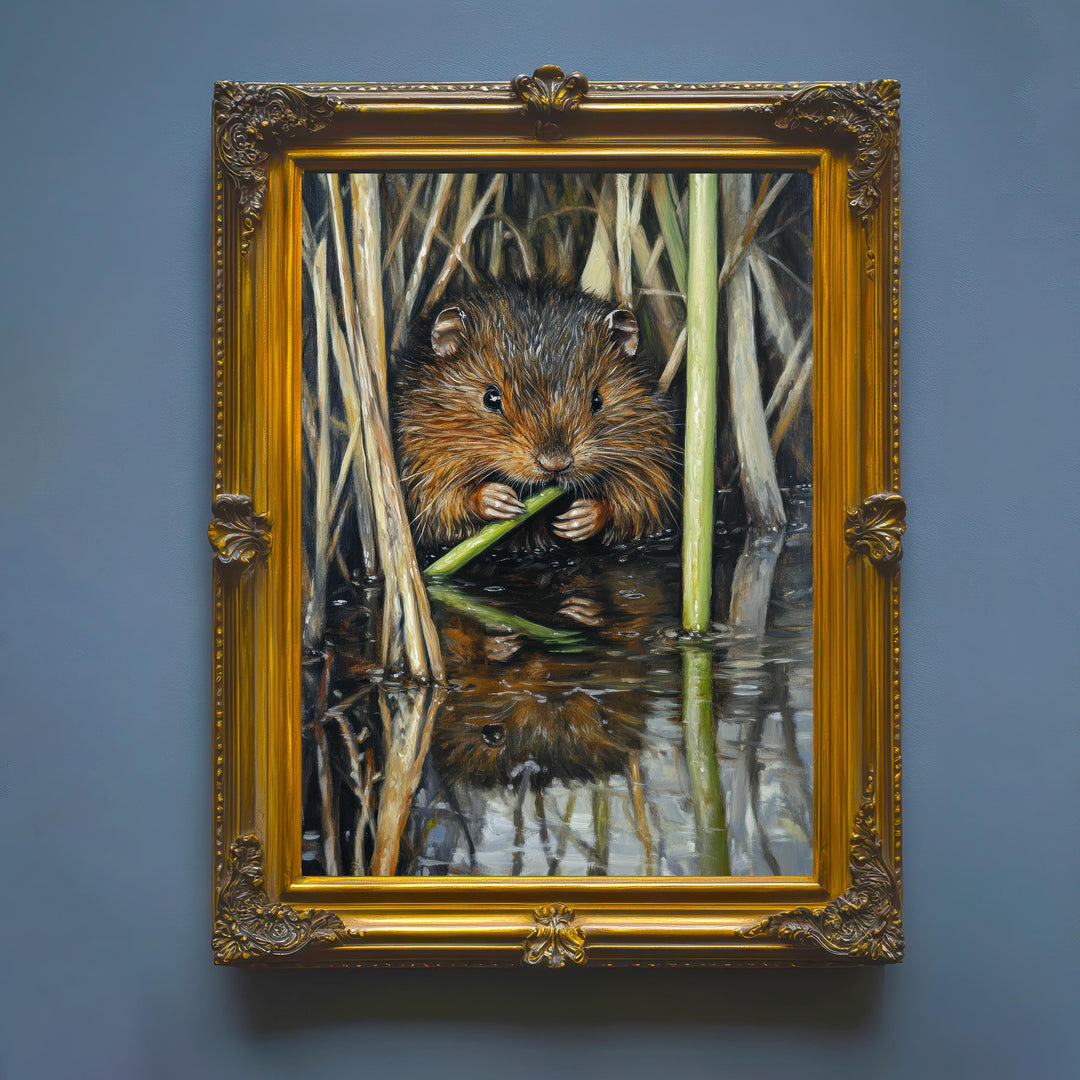Water Vole Print: Vintage Riverbank Cottagecore Art