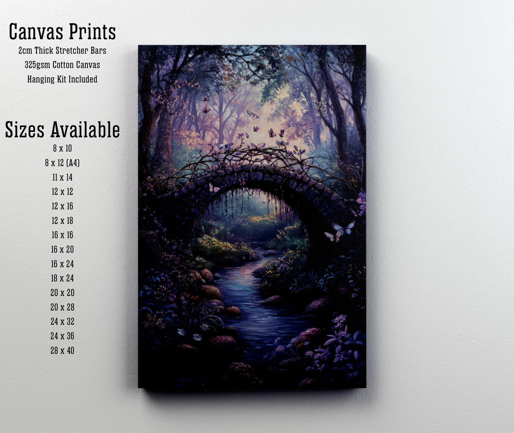 Butterfly Bridge Print, Vintage Forest Art, Cottagecore Wall Decor