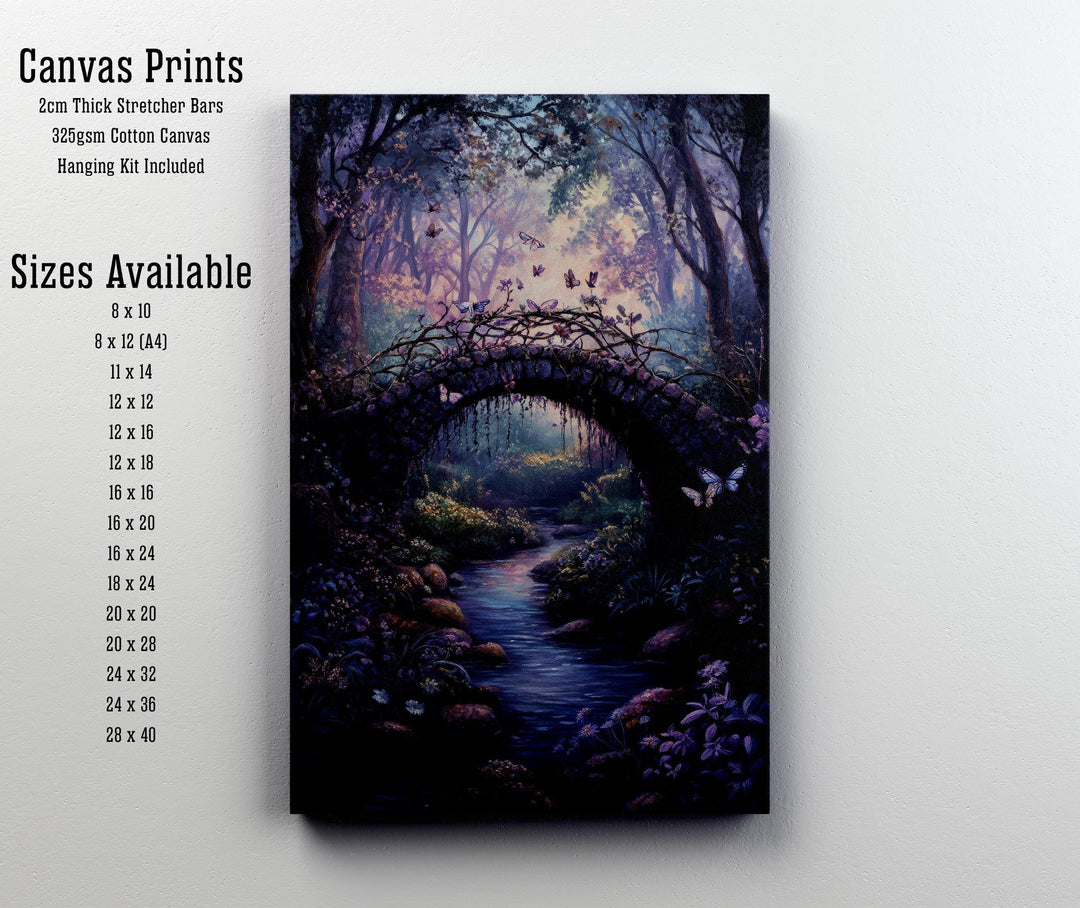 Butterfly Bridge Print, Vintage Forest Art, Cottagecore Wall Decor