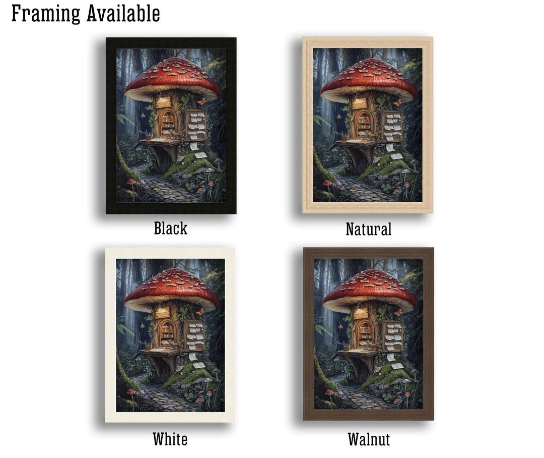 Mushroom Mail Post Print, Vintage Cottagecore Forest Art