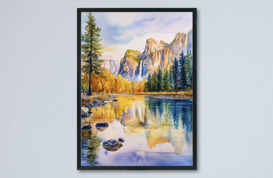 Yosemite Watercolor Poster Yosemite California Travel Print Wall Art Yosemite Home Decor Yosemite Gift Art Lovers National Park