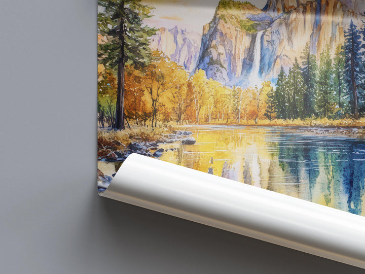 Yosemite Watercolor Poster Yosemite California Travel Print Wall Art Yosemite Home Decor Yosemite Gift Art Lovers National Park