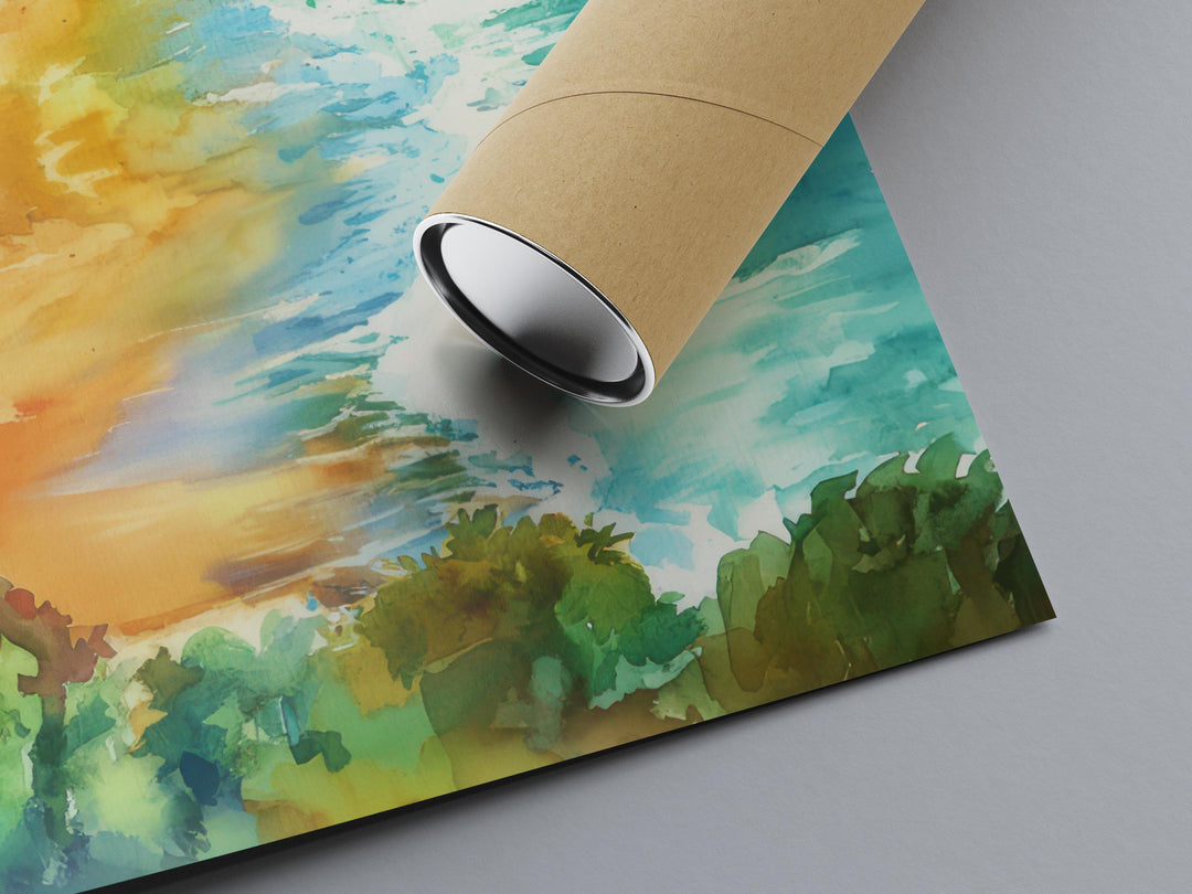 Santa Cruz Watercolor Poster Santa Cruz California Travel Print Wall Art Santa Cruz Home Decor Santa Cruz Gift Art Lovers Beach Town