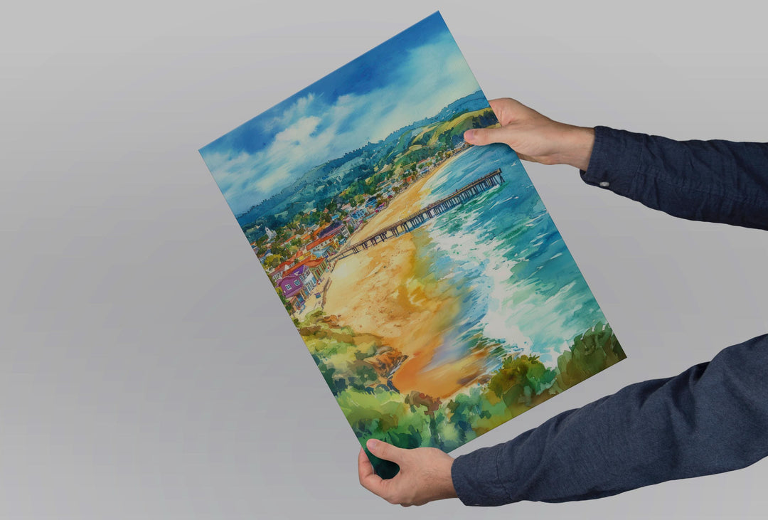 Santa Cruz Watercolor Poster Santa Cruz California Travel Print Wall Art Santa Cruz Home Decor Santa Cruz Gift Art Lovers Beach Town