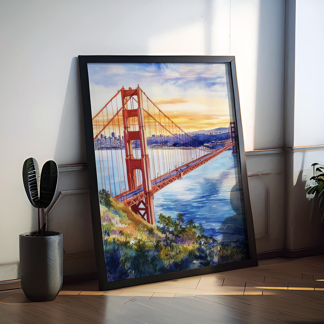 San Francisco Watercolor Poster San Francisco California Travel Print Wall Art San Francisco Home Decor San Francisco Gift Art Lovers