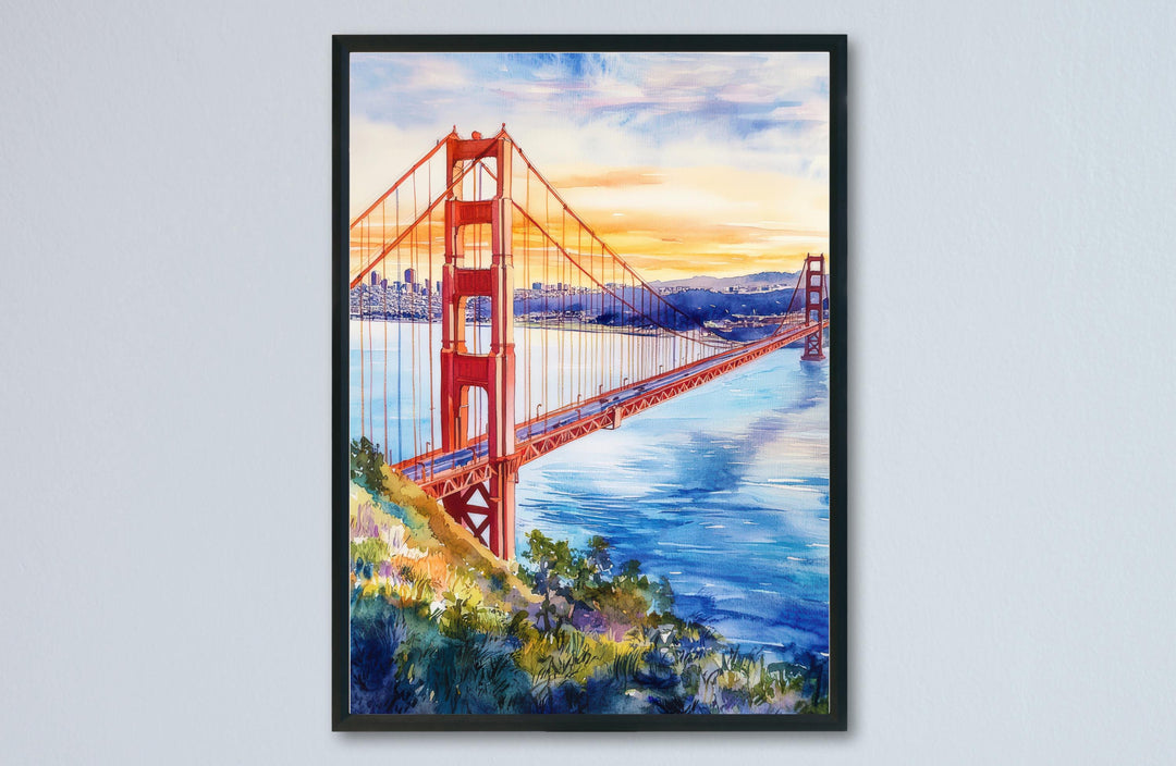 San Francisco Watercolor Poster San Francisco California Travel Print Wall Art San Francisco Home Decor San Francisco Gift Art Lovers