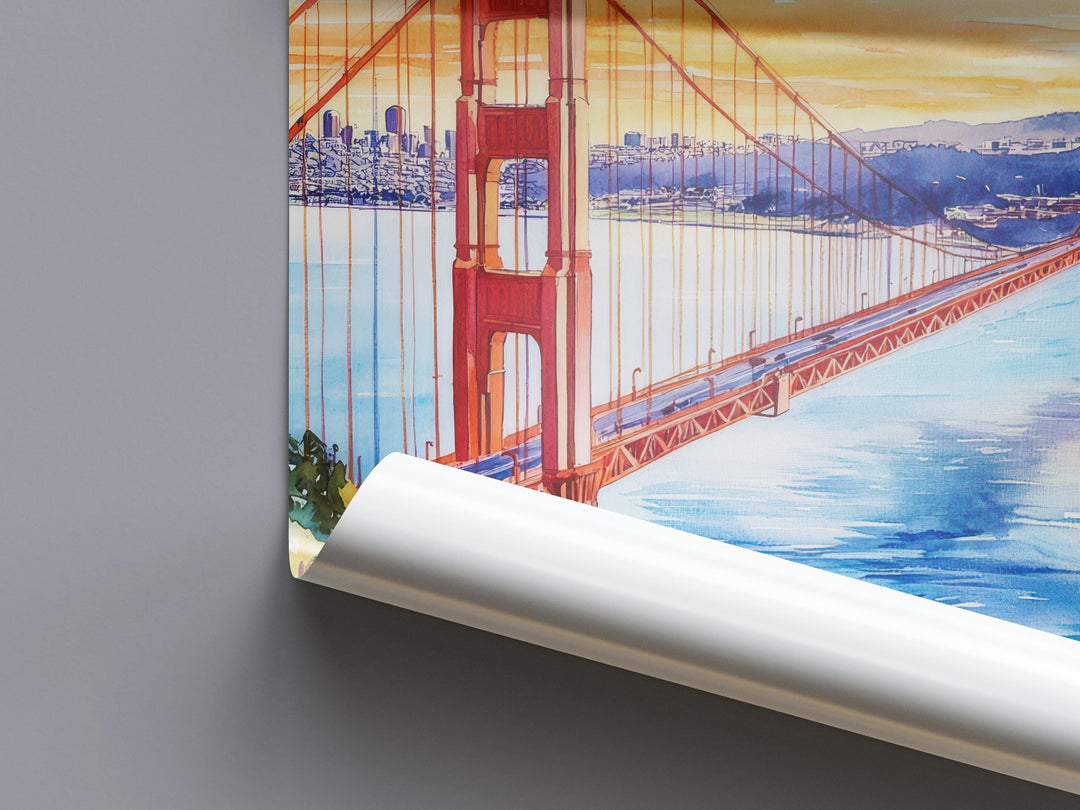 San Francisco Watercolor Poster San Francisco California Travel Print Wall Art San Francisco Home Decor San Francisco Gift Art Lovers
