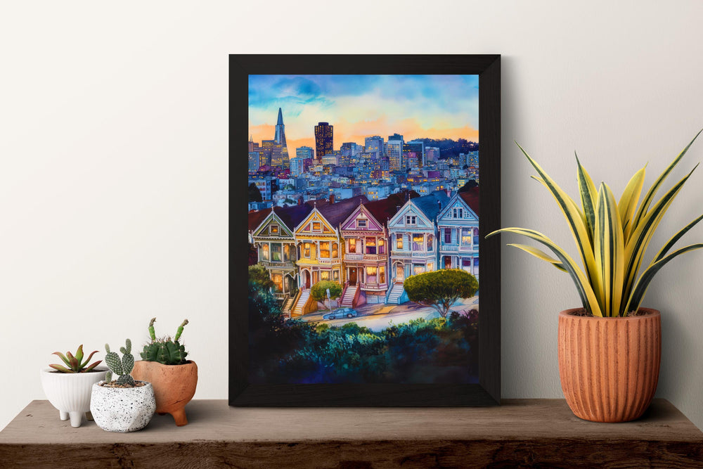 San Francisco Bay Area Watercolor Poster SF Bay Area California Travel Print Wall Art SF Bay Area Home Decor SF Bay Area Gift Art Lovers