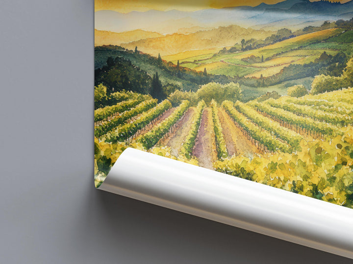 Napa Valley Watercolor Poster Napa Valley California Travel Print Wall Art Napa Valley Home Decor Napa Valley Gift Art Lovers Wine Country