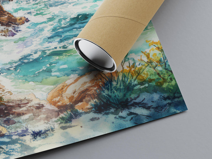 Monterey Bay Watercolor Poster Monterey Bay California Travel Print Wall Art Monterey Bay Home Decor Monterey Bay Gift Art Lovers Coastal