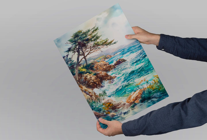 Monterey Bay Watercolor Poster Monterey Bay California Travel Print Wall Art Monterey Bay Home Decor Monterey Bay Gift Art Lovers Coastal