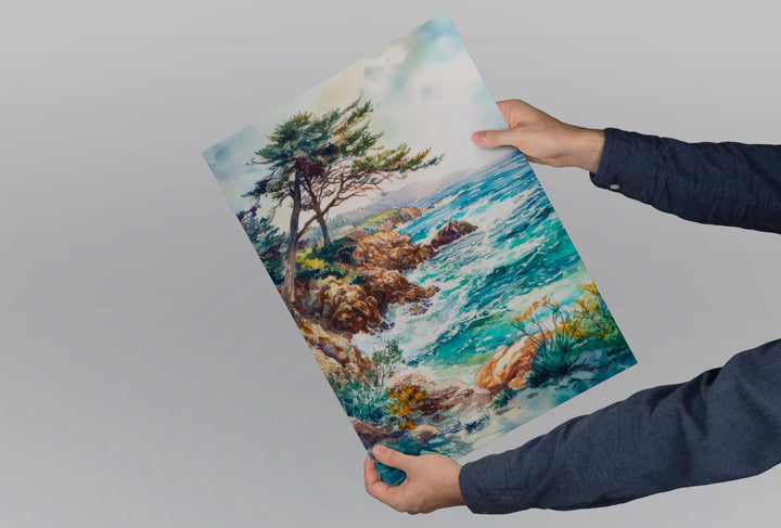 Monterey Bay Watercolor Poster Monterey Bay California Travel Print Wall Art Monterey Bay Home Decor Monterey Bay Gift Art Lovers Coastal