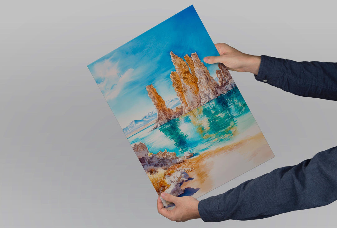 Mono Lake Watercolor Poster Mono Lake California Travel Print Wall Art Mono Lake Home Decor Mono Lake Gift Nature Lovers