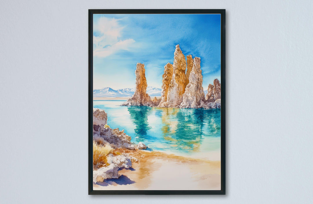 Mono Lake Watercolor Poster Mono Lake California Travel Print Wall Art Mono Lake Home Decor Mono Lake Gift Nature Lovers