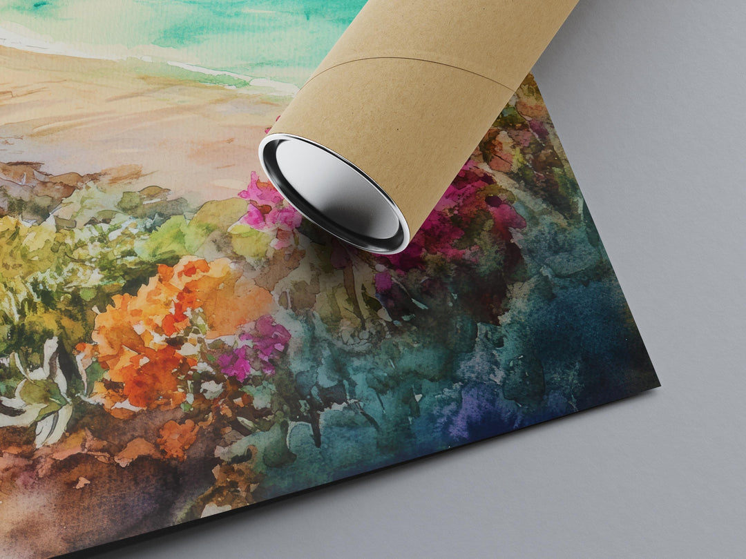 Laguna Beach Watercolor Poster Laguna Beach California Travel Print Wall Art Laguna Beach Home Decor Laguna Beach Gift Art Lovers Beach