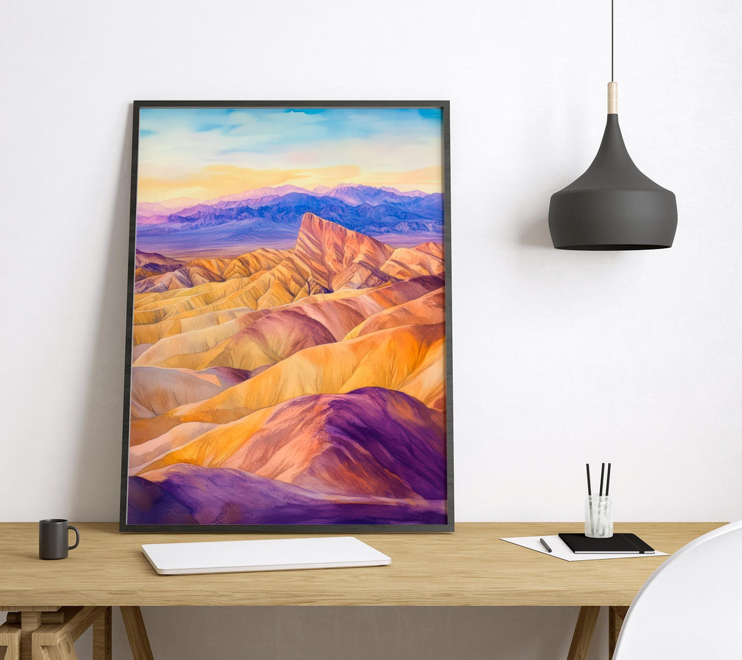 Death Valley National Park Watercolor Poster Death Valley California Travel Print Wall Art Death Valley Home Decor Death Valley Gift Nature