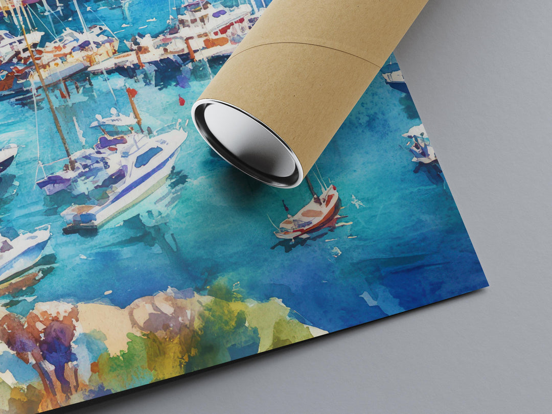Catalina Island Watercolor Poster Catalina Island California Travel Print Wall Art Catalina Island Home Decor Catalina Island Gift Nature