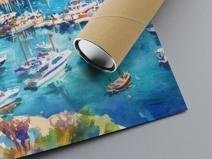 Catalina Island Watercolor Poster Catalina Island California Travel Print Wall Art Catalina Island Home Decor Catalina Island Gift Nature