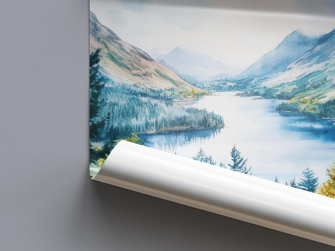 Thirlmere Watercolor Poster Wall Art Thirlmere Wall Decor Home Décor Thirlmere Gift United Kingdom Art Lover Gift, Travel Souvenir Print