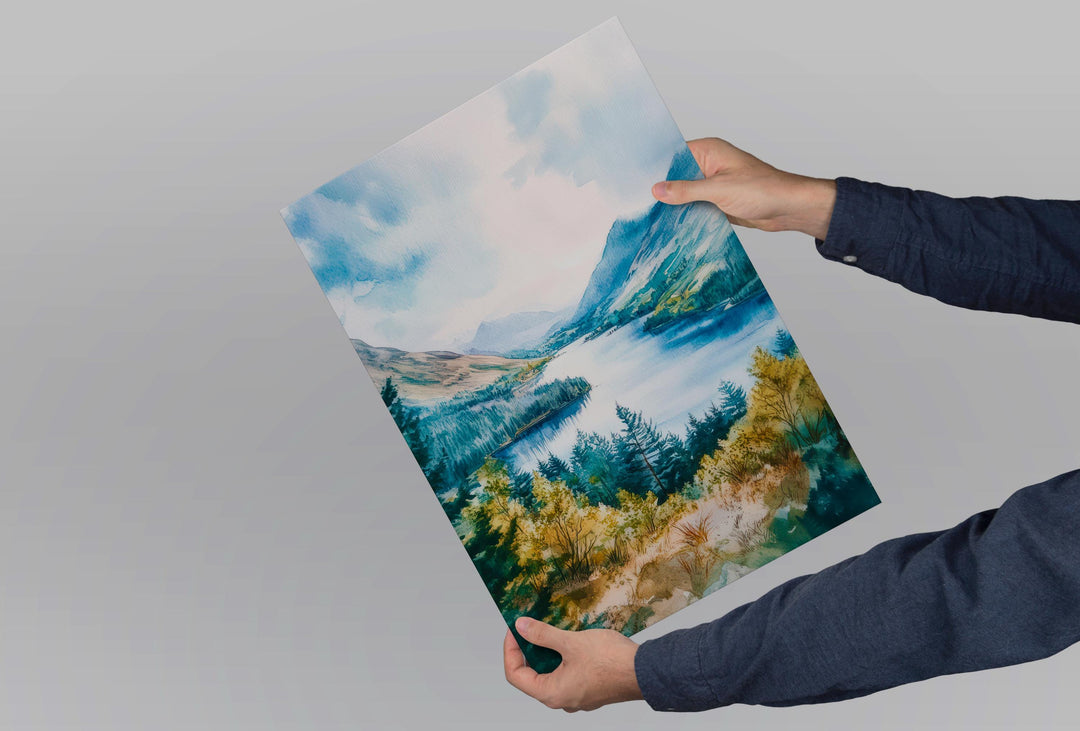 Thirlmere Watercolor Poster Wall Art Thirlmere Wall Decor Home Décor Thirlmere Gift United Kingdom Art Lover Gift, Travel Souvenir Print