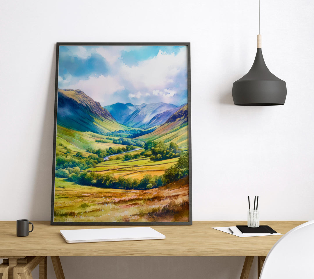 Newlands Valley Watercolor Poster Wall Art Newlands Valley Wall Decor Home Décor Newlands Valley Gift United Kingdom Art Lover Gift