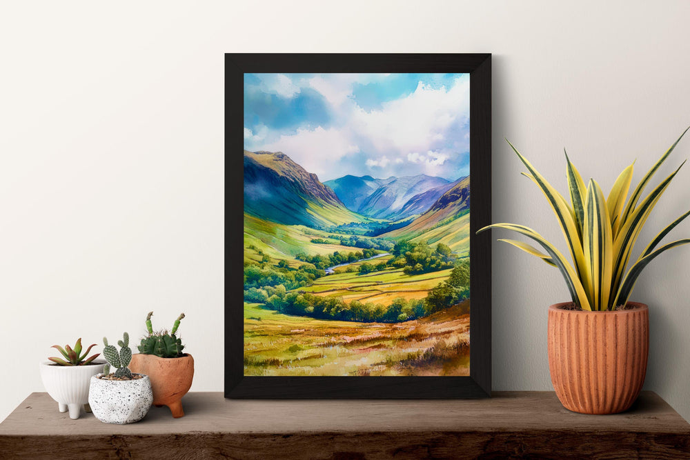 Newlands Valley Watercolor Poster Wall Art Newlands Valley Wall Decor Home Décor Newlands Valley Gift United Kingdom Art Lover Gift