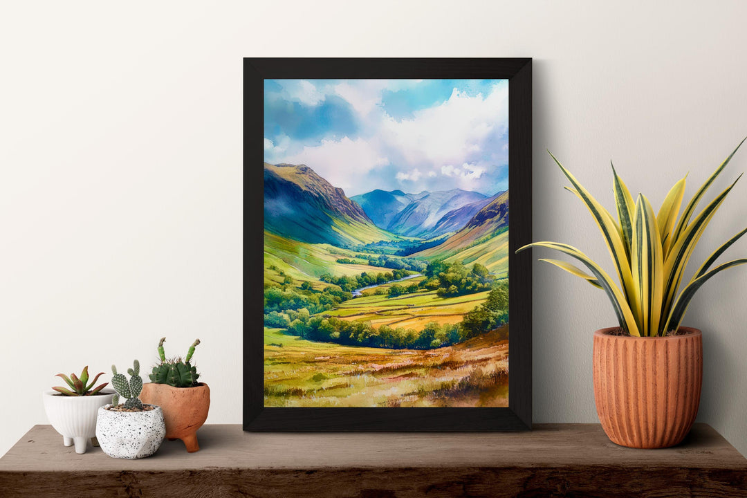 Newlands Valley Watercolor Poster Wall Art Newlands Valley Wall Decor Home Décor Newlands Valley Gift United Kingdom Art Lover Gift