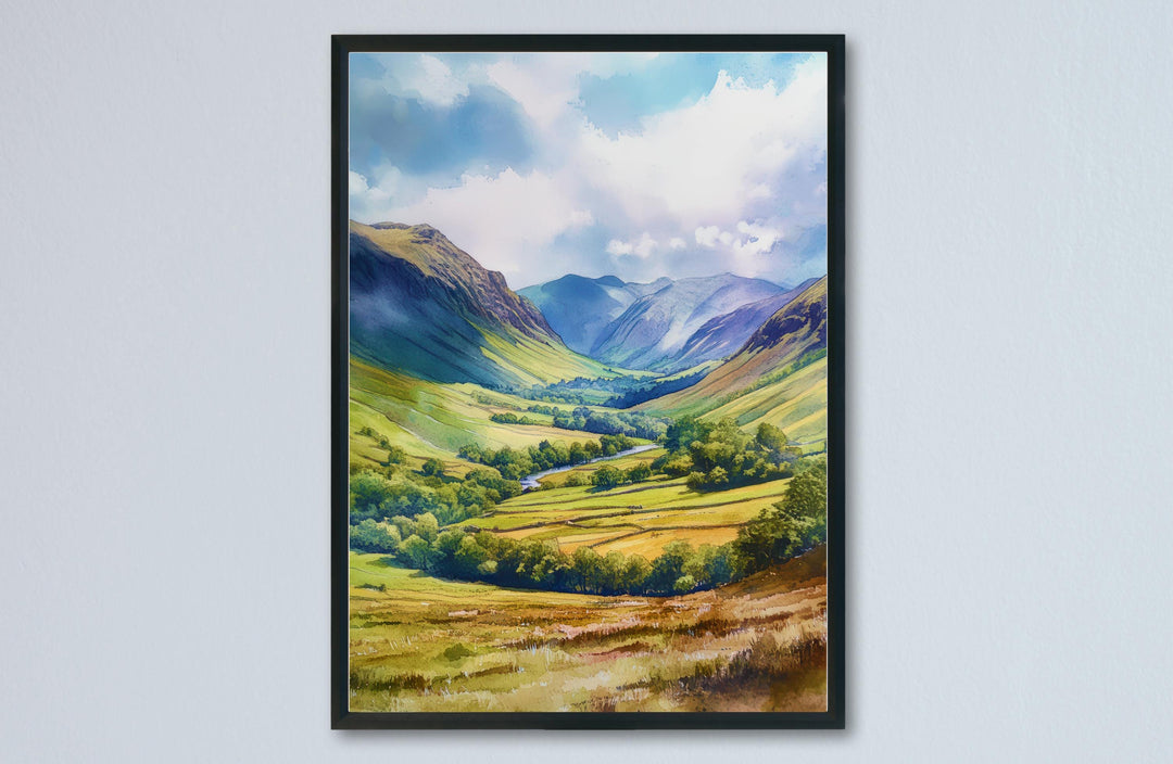Newlands Valley Watercolor Poster Wall Art Newlands Valley Wall Decor Home Décor Newlands Valley Gift United Kingdom Art Lover Gift