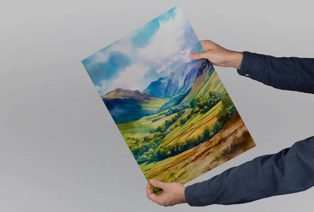 Newlands Valley Watercolor Poster Wall Art Newlands Valley Wall Decor Home Décor Newlands Valley Gift United Kingdom Art Lover Gift