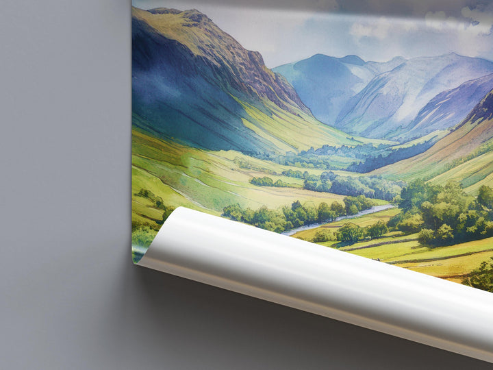 Newlands Valley Watercolor Poster Wall Art Newlands Valley Wall Decor Home Décor Newlands Valley Gift United Kingdom Art Lover Gift