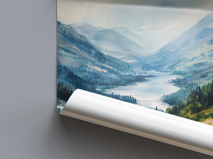 Borrowdale Watercolor Poster Wall Art Borrowdale Wall Decor Home Décor Borrowdale Gift United Kingdom Art Lover Gift, Travel Souvenir Print