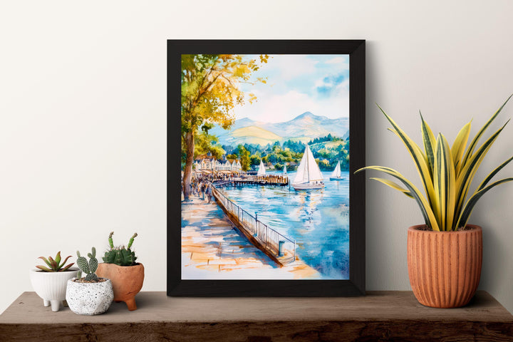 Bowness Watercolor Poster Wall Art Bowness Wall Decor Home Décor Bowness Gift United Kingdom Art Lover Gift, Travel Souvenir Print
