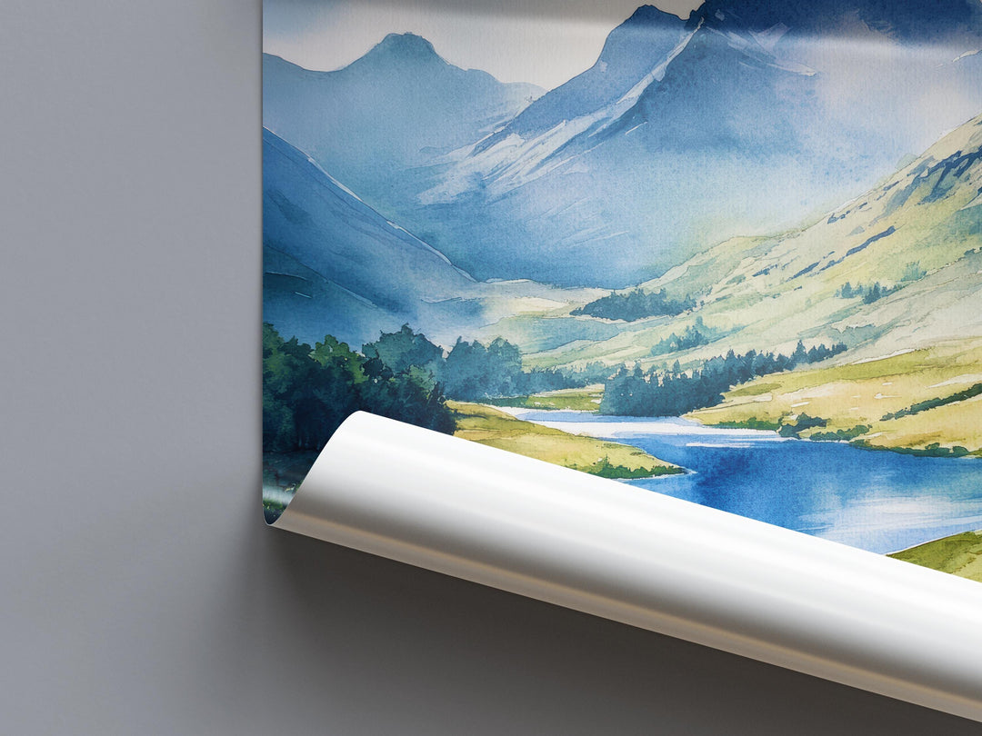 Langdale Watercolor Poster Wall Art Langdale Wall Decor Home Décor Langdale Gift United Kingdom Art Lover Gift, Travel Souvenir Print