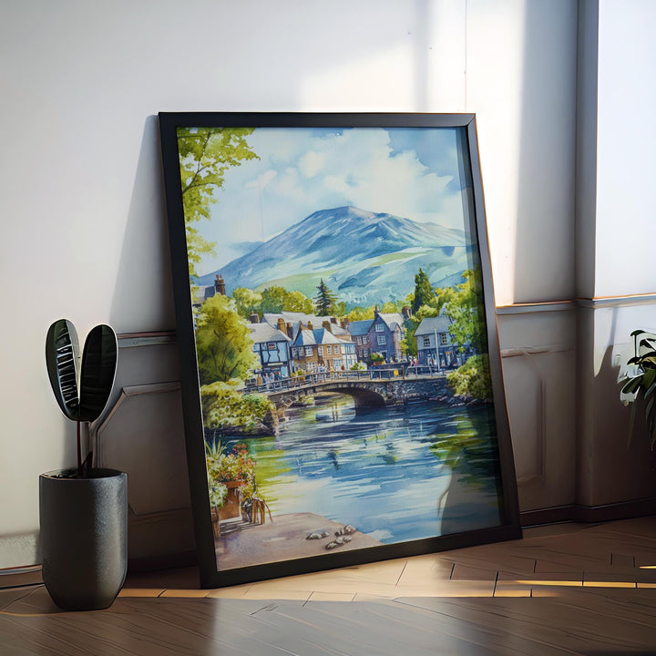 Keswick Watercolor Poster Wall Art Keswick Wall Decor Home Décor Keswick Gift United Kingdom Art Lover Gift, Travel Souvenir Print