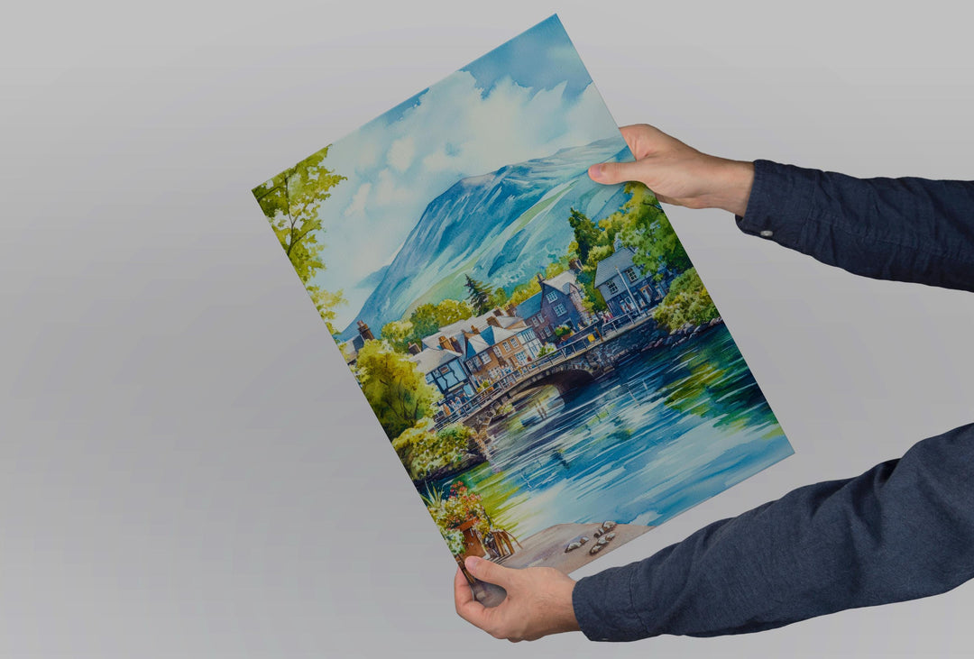 Keswick Watercolor Poster Wall Art Keswick Wall Decor Home Décor Keswick Gift United Kingdom Art Lover Gift, Travel Souvenir Print