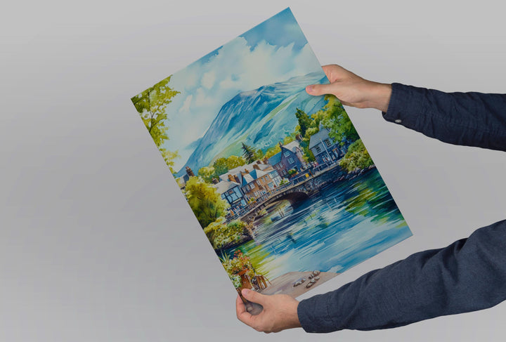 Keswick Watercolor Poster Wall Art Keswick Wall Decor Home Décor Keswick Gift United Kingdom Art Lover Gift, Travel Souvenir Print