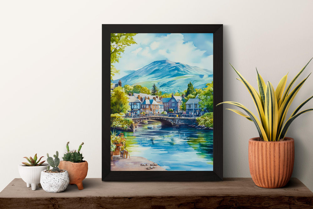 Keswick Watercolor Poster Wall Art Keswick Wall Decor Home Décor Keswick Gift United Kingdom Art Lover Gift, Travel Souvenir Print